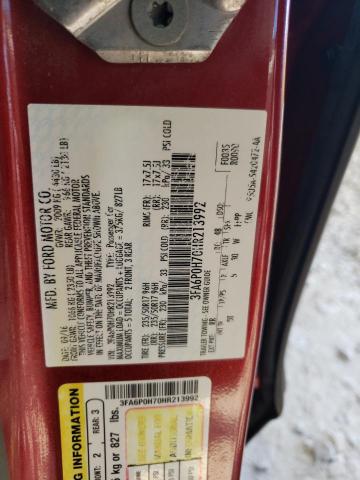 VIN 3FA6P0H70HR213992 2017 Ford Fusion, SE no.12