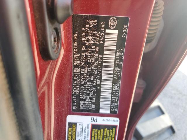 2016 TOYOTA CAMRY LE - 4T1BF1FK1GU514816