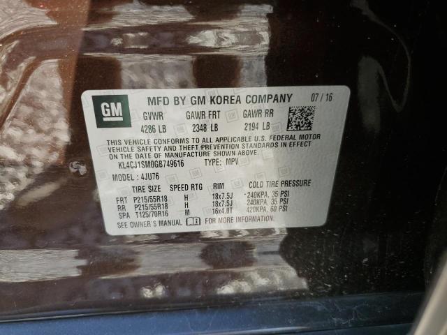 VIN KL4CJ1SM0GB749616 2016 Buick Encore, Sport Touring no.13