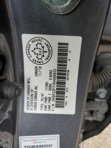 2019 HONDA CIVIC 2HGFC2F71KH006455