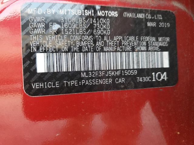 2019 MITSUBISHI MIRAGE G4 - ML32F3FJ5KHF15059