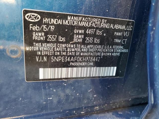 VIN 5NPE34AF0KH778442 2019 HYUNDAI SONATA no.13