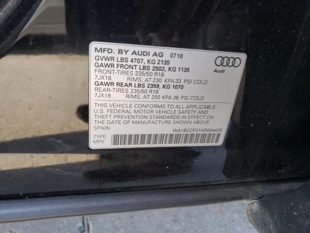 VIN WA1BCCFS1HR004425 2017 AUDI Q3 no.13