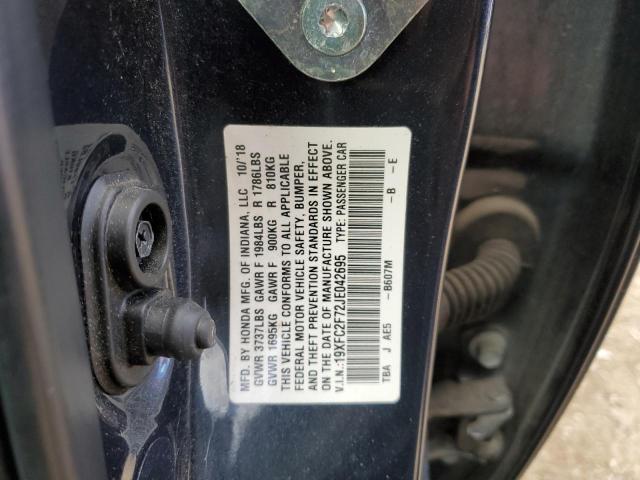 2018 HONDA CIVIC EX - 19XFC2F72JE042695