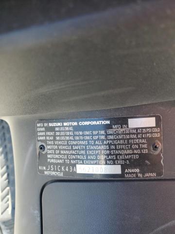 2006 SUZUKI AN400 K3 JS1CK43A562100802