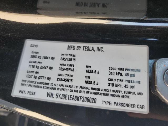 2019 TESLA MODEL 3 - 5YJ3E1EA8KF306020