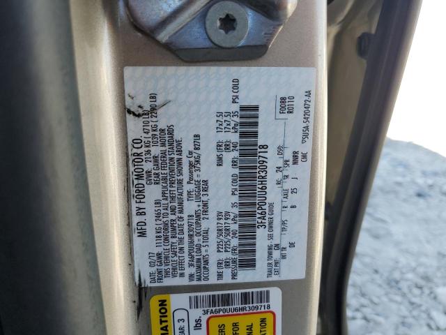 2017 FORD FUSION - 3FA6P0UU6HR309718