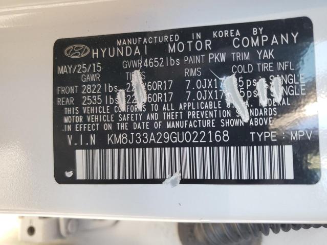 VIN KM8J33A29GU022168 2016 Hyundai Tucson, Limited no.13