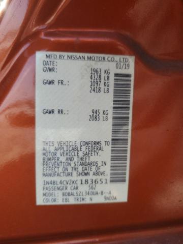 2019 NISSAN ALTIMA SR - 1N4BL4CV2KC183651