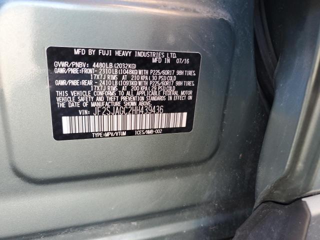 2017 SUBARU FORESTER 2 - JF2SJAGC2HH439436
