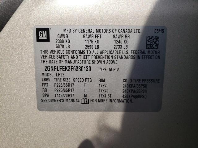 2015 CHEVROLET EQUINOX LT - 2GNFLFEK3F6380120