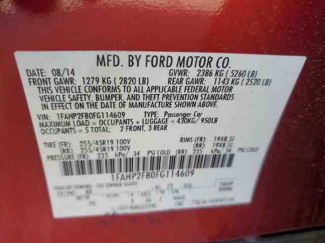 VIN 1FAHP2F80FG114609 2015 Ford Taurus, Limited no.12