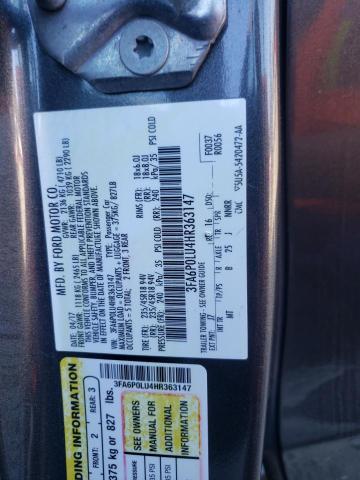 2017 FORD FUSION SE - 3FA6P0LU4HR363147