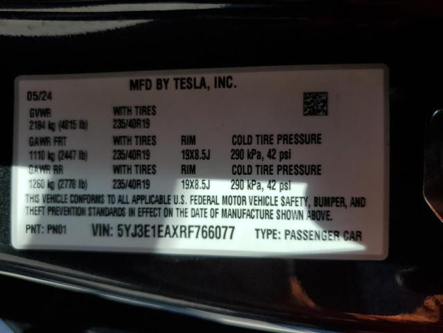 VIN 5YJ3E1EAXRF766077 2024 Tesla MODEL 3 no.13