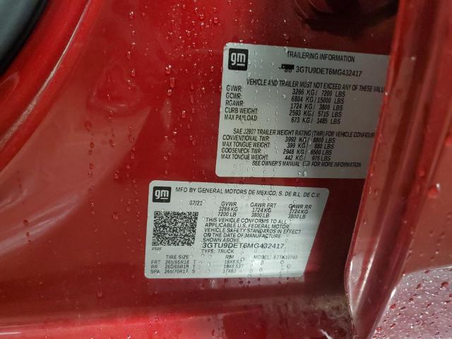 2021 GMC SIERRA K15 - 3GTU9DET6MG432417