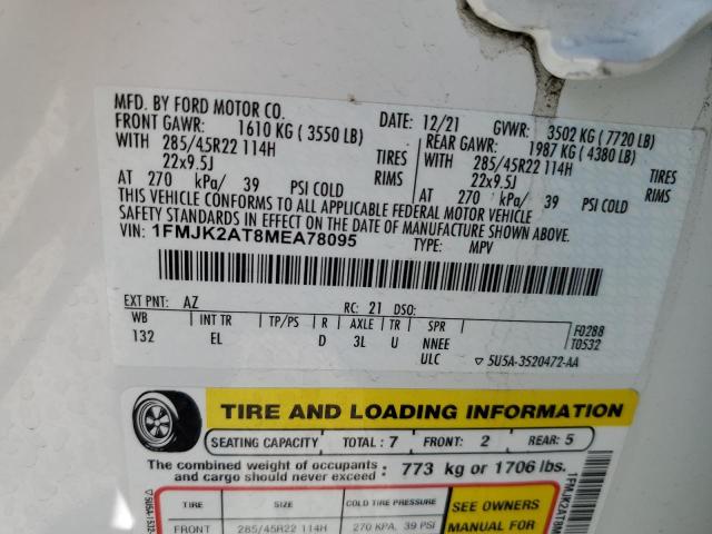 2021 FORD EXPEDITION - 1FMJK2AT8MEA78095