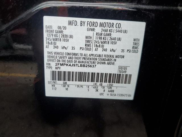 2020 FORD EDGE SEL - 2FMPK4J97LBB25637