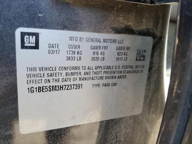 2017 CHEVROLET CRUZE LT - 1G1BE5SM3H7237391
