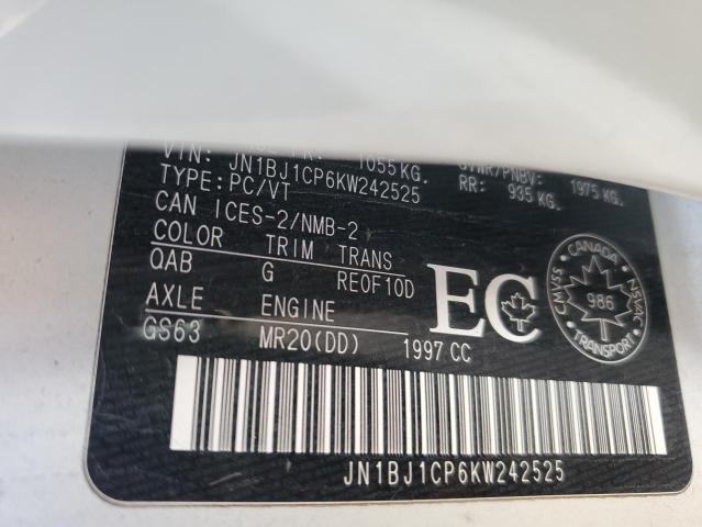 2019 NISSAN QASHQAI JN1BJ1CP6KW242525