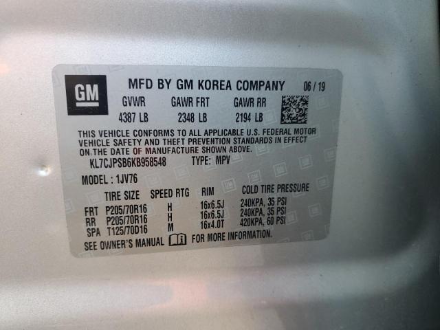 2019 CHEVROLET TRAX 1LT - KL7CJPSB6KB958548