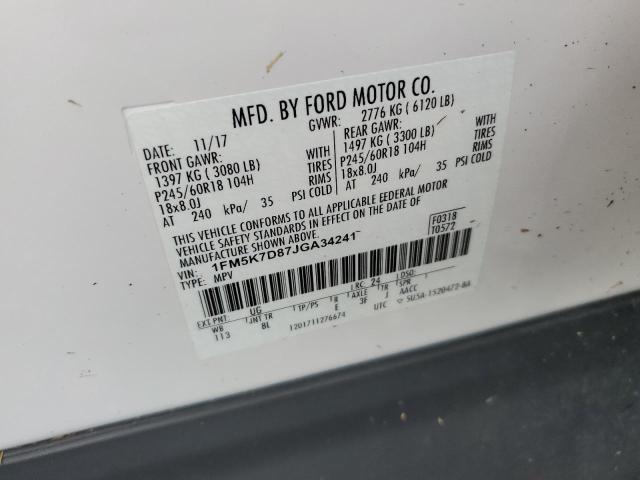 2018 FORD EXPLORER X - 1FM5K7D87JGA34241