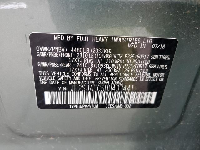 2017 SUBARU FORESTER 2 - JF2SJAEC5HH433441