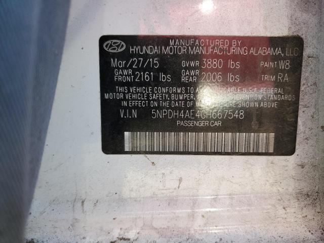 VIN 5NPDH4AE4GH667548 2016 Hyundai Elantra, SE no.12