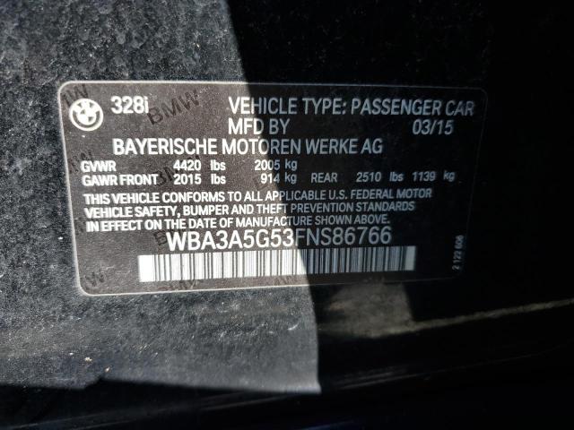 VIN WBA3A5G53FNS86766 2015 BMW 3 Series, 328 I no.13