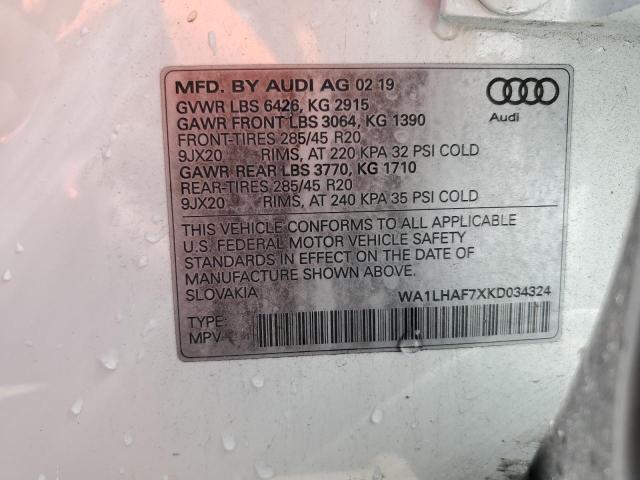 VIN WA1LHAF7XKD034324 2019 Audi Q7, Premium Plus no.13