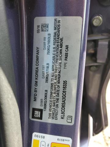 2016 CHEVROLET SPARK 1LT - KL8CD6SA3GC616335