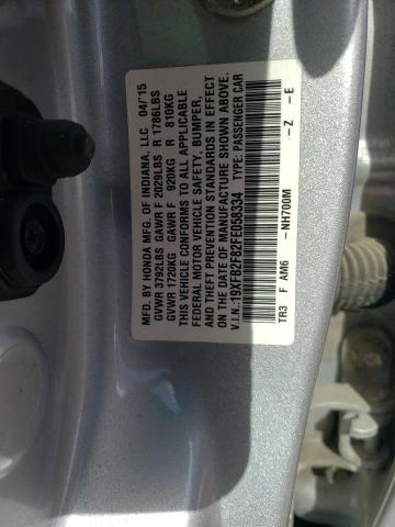 VIN 19XFB2F82FE058334 2015 Honda Civic, EX no.12