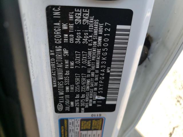 2019 KIA SORENTO L 5XYPG4A33KG500127