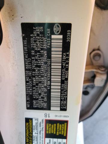 VIN 4T1BK1EB8DU051002 2013 Toyota Avalon, Base no.12