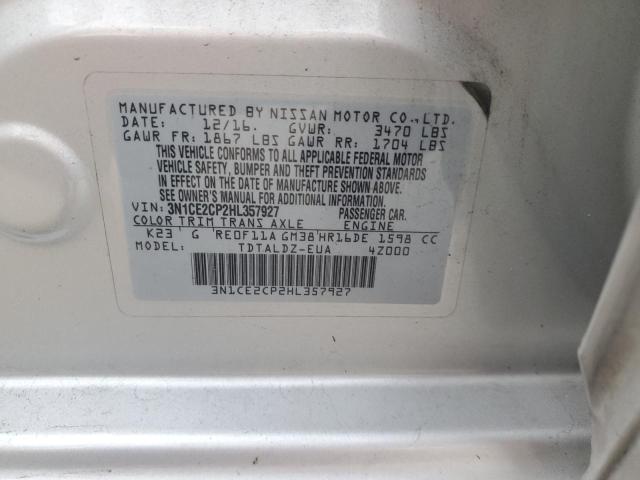 VIN 3N1CE2CP2HL357927 2017 Nissan Versa, S no.12