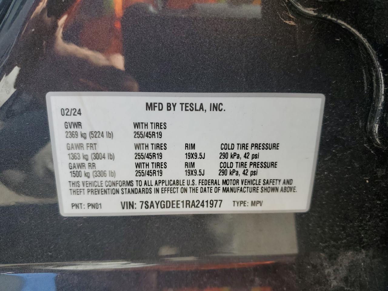 Lot #2972455679 2024 TESLA MODEL Y