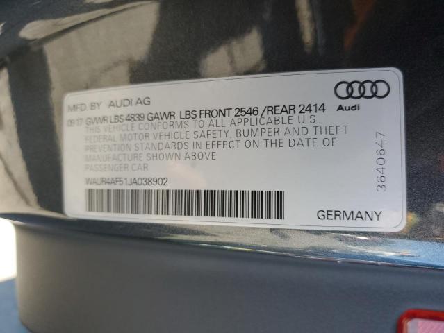 2018 AUDI S5 PRESTIG WAUR4AF51JA038902