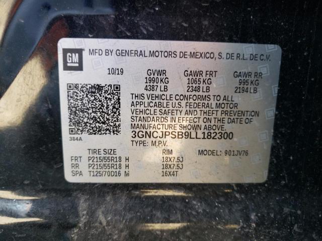 VIN 3GNCJPSB9LL182300 2020 Chevrolet Trax, 1LT no.13