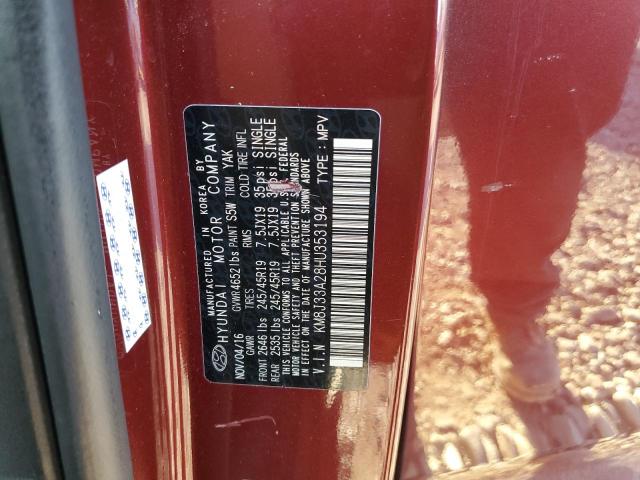 2017 HYUNDAI TUCSON LIM - KM8J33A28HU353194