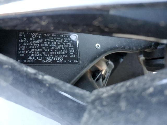 2016 KAWASAKI EX650 F - JKAEXEF11GDA28906