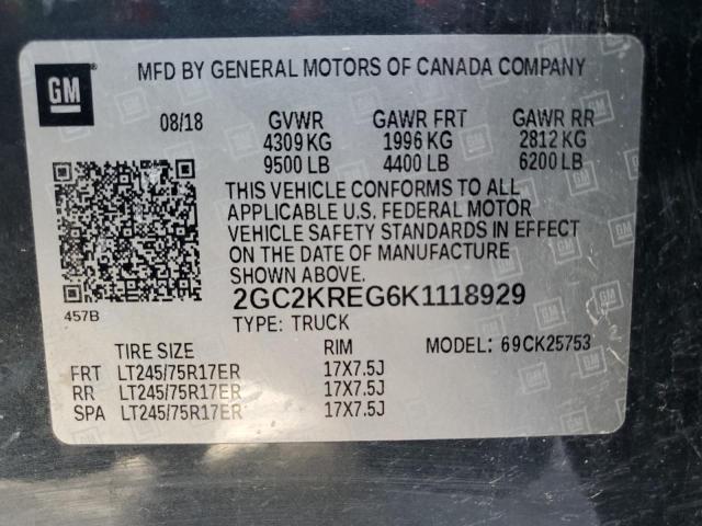 VIN 2GC2KREG6K1118929 2019 CHEVROLET ALL MODELS no.13