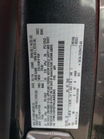 VIN 1FMCU0HD7KUA95365 2019 FORD ESCAPE no.13