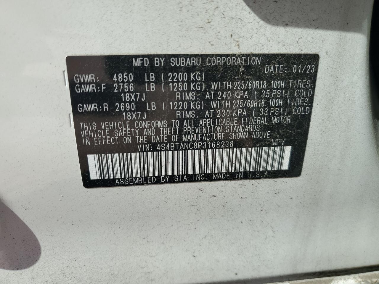 Lot #2909610405 2023 SUBARU OUTBACK LI