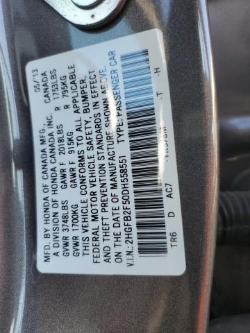 VIN 2HGFB2F50DH558551 2013 Honda Civic, LX no.12