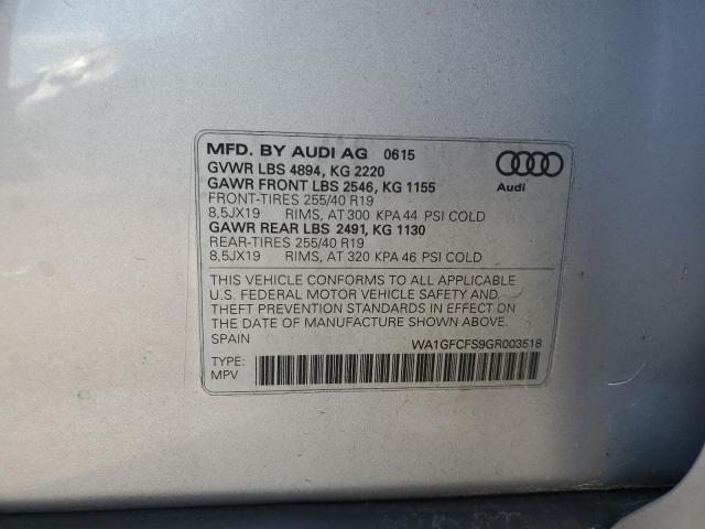 2016 AUDI Q3 PRESTIG - WA1GFCFS9GR003518