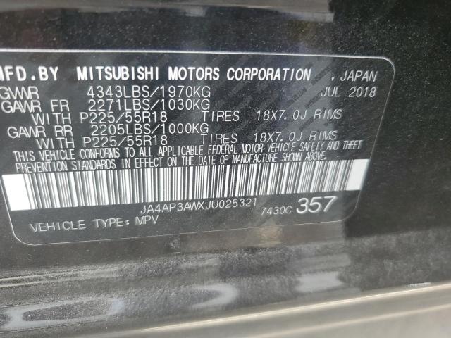 2018 MITSUBISHI OUTLANDER - JA4AP3AWXJU025321
