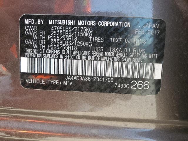 2017 MITSUBISHI OUTLANDER - JA4AD3A36HZ041706