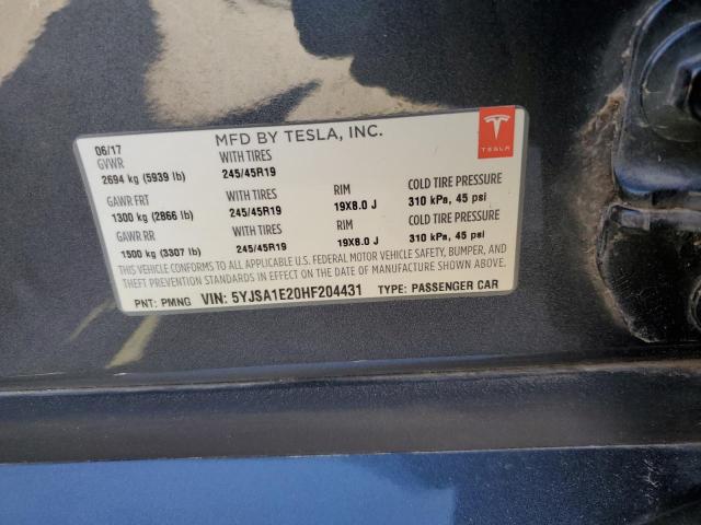 VIN 5YJSA1E20HF204431 2017 TESLA MODEL S no.12