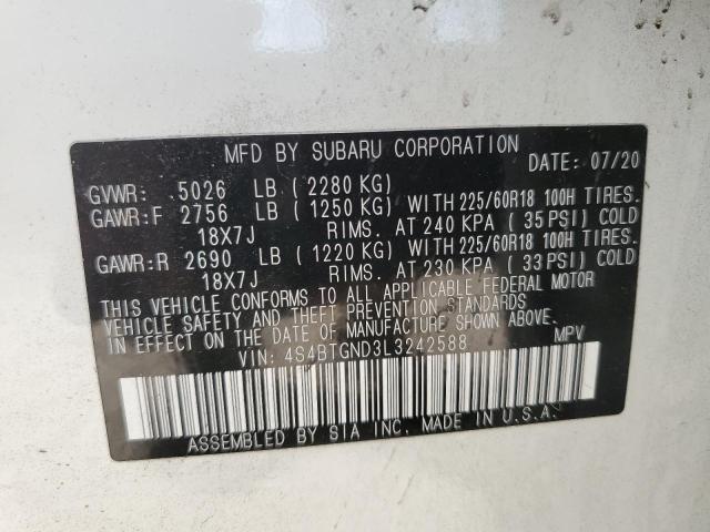 VIN 4S4BTGND3L3242588 2020 Subaru Outback, Limited Xt no.14