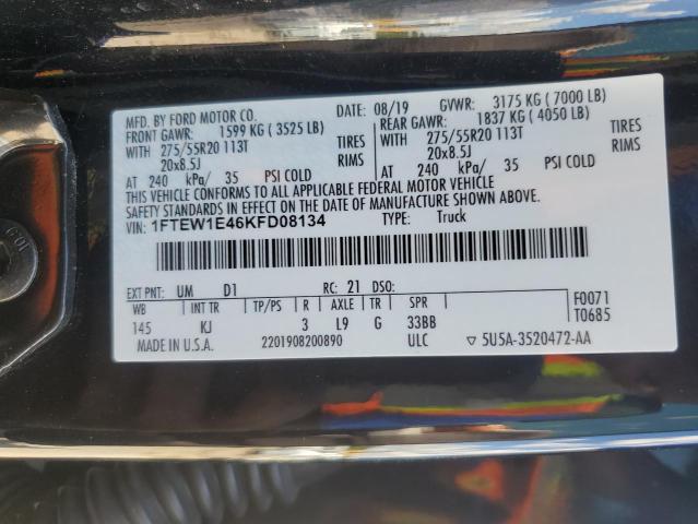 2019 FORD F150 SUPER - 1FTEW1E46KFD08134