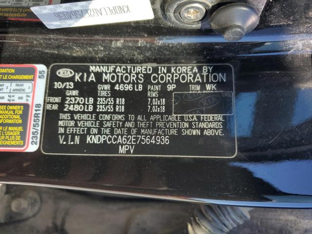 VIN KNDPCCA62E7564936 2014 KIA Sportage, SX no.13